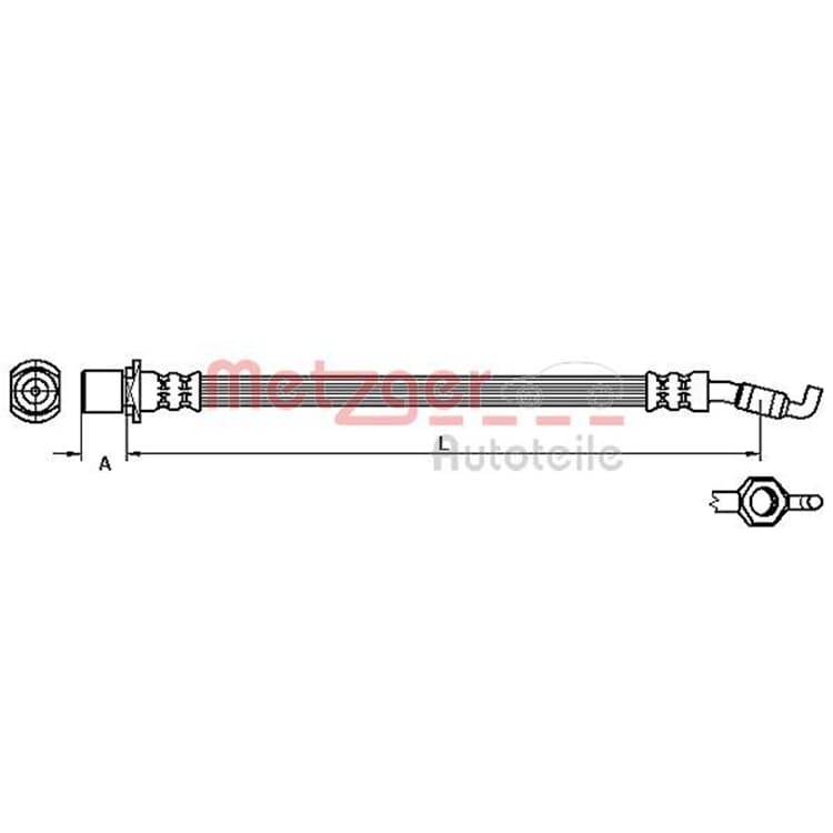 Metzger Bremsschlauch hinten Toyota Corolla von METZGER