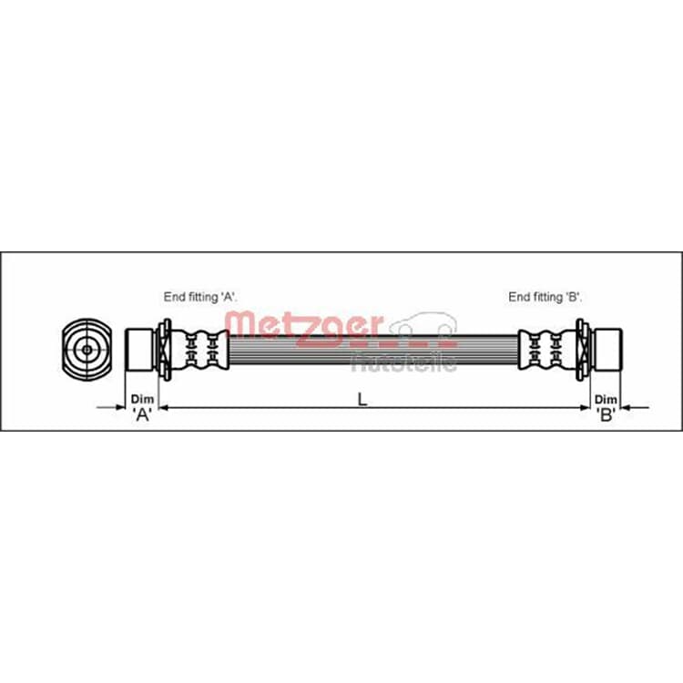 Metzger Bremsschlauch hinten Toyota Corolla von METZGER