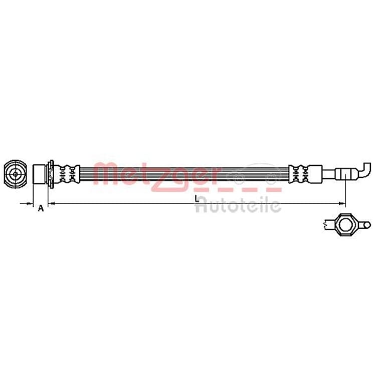 Metzger Bremsschlauch hinten Toyota Urban Verso von METZGER