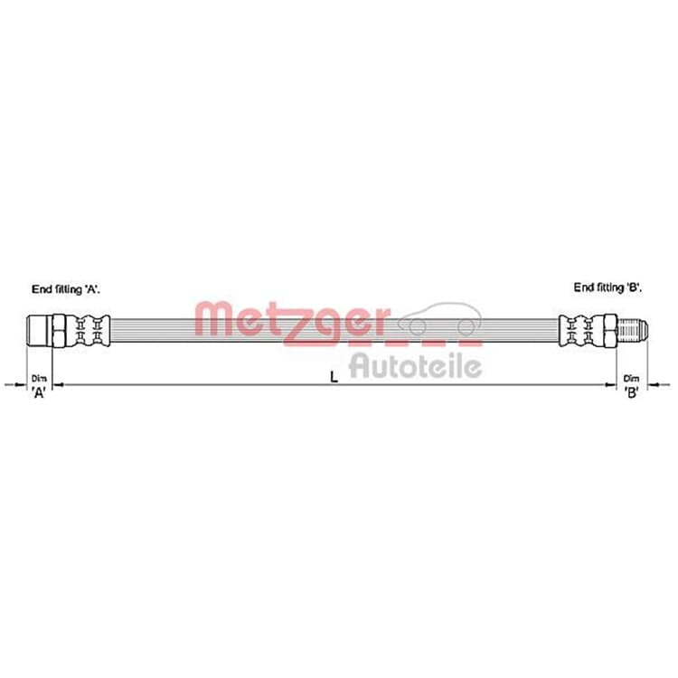 Metzger Bremsschlauch hinten VW Transporter T4 von METZGER