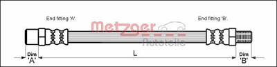 Metzger Bremsschlauch hinten links+rechts [Hersteller-Nr. 4111343] für Audi, Seat, VW von METZGER