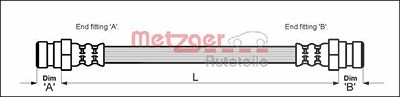 Metzger Bremsschlauch hinten links+rechts [Hersteller-Nr. 4114707] für Seat, VW von METZGER