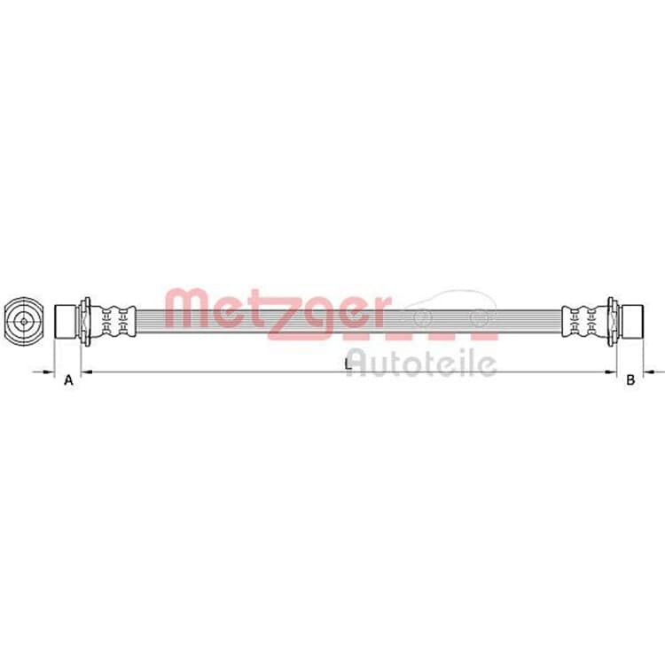 Metzger Bremsschlauch hinten links Citroen C1 Peugeot 108 Toyota Aygo von METZGER