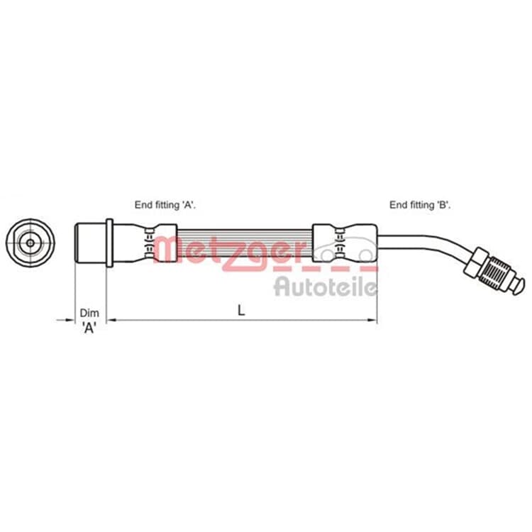 Metzger Bremsschlauch hinten links Citroen C5 C6 Peugeot 407 508 von METZGER