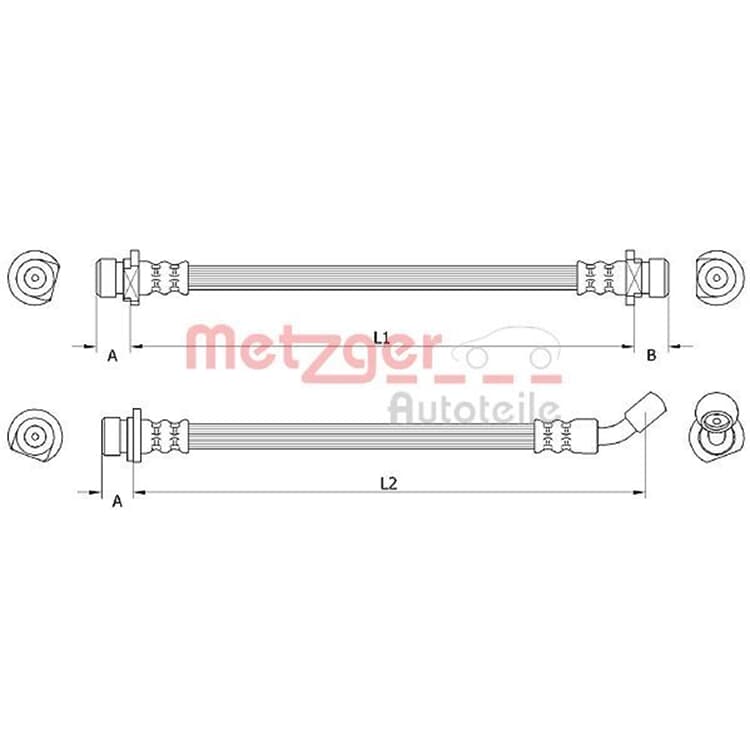 Metzger Bremsschlauch hinten links Honda Civic von METZGER