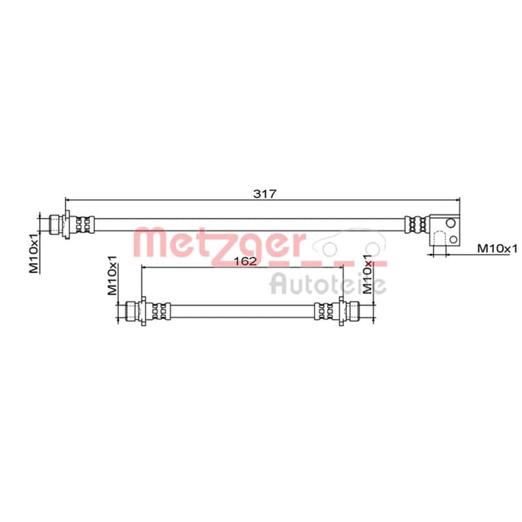 Metzger Bremsschlauch hinten links Honda Civic von METZGER