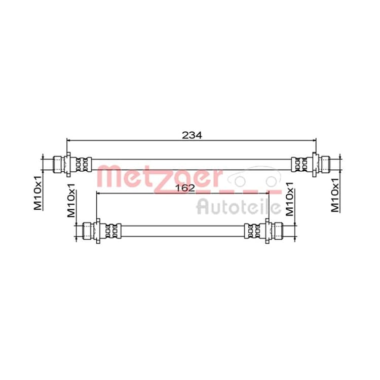 Metzger Bremsschlauch hinten links Honda Civic von METZGER