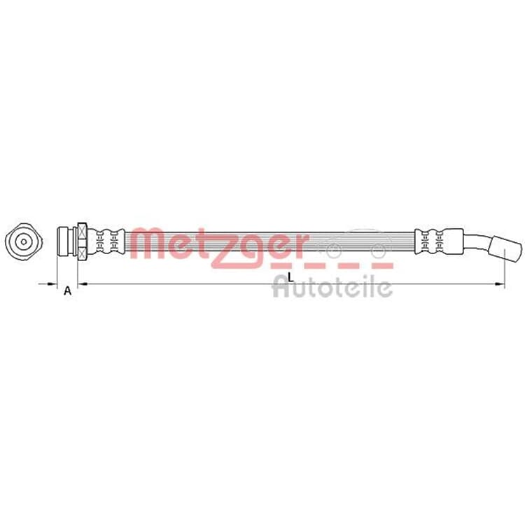 Metzger Bremsschlauch hinten links Hyundai I30 von METZGER