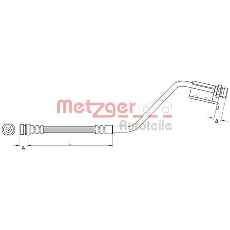 Metzger Bremsschlauch hinten links Hyundai Ix20 Kia Venga von METZGER