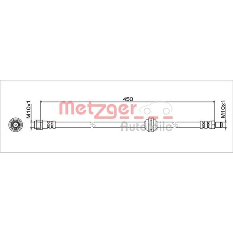 Metzger Bremsschlauch hinten links Mercedes Evito Marco V-Klasse Vito von METZGER