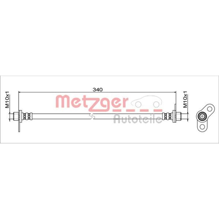 Metzger Bremsschlauch hinten links Mitsubishi Asx Eclipse Outlander von METZGER