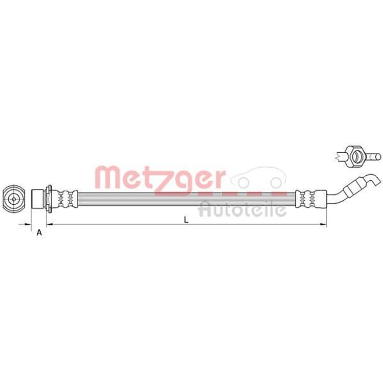 Metzger Bremsschlauch hinten links Toyota Auris von METZGER