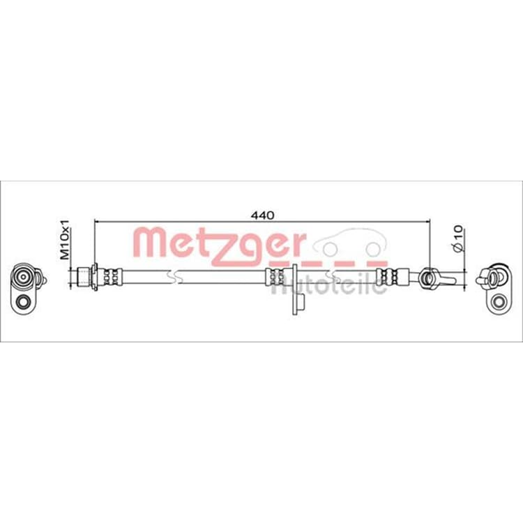 Metzger Bremsschlauch hinten links Toyota Yaris P1 von METZGER