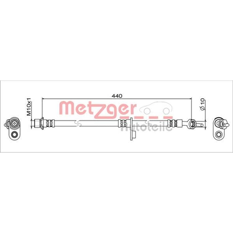 Metzger Bremsschlauch hinten links Toyota Yaris P1 von METZGER