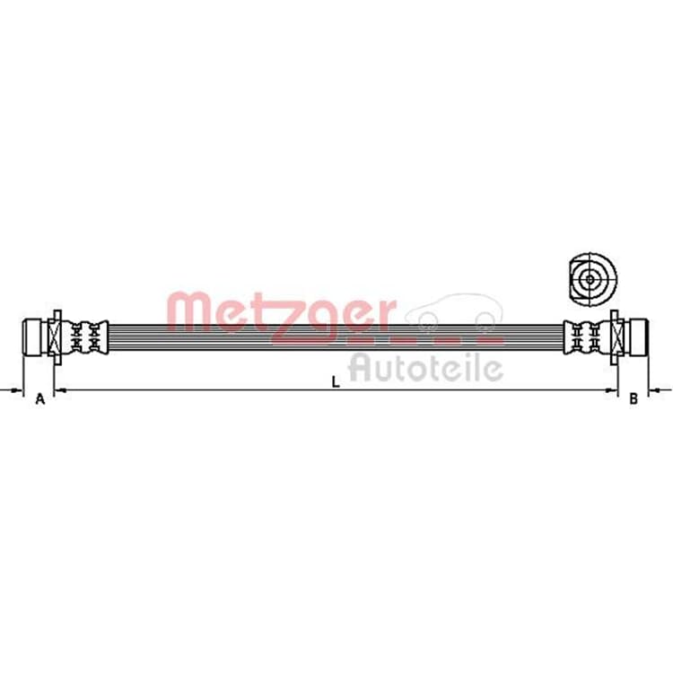 Metzger Bremsschlauch hinten rechts Honda Jazz von METZGER