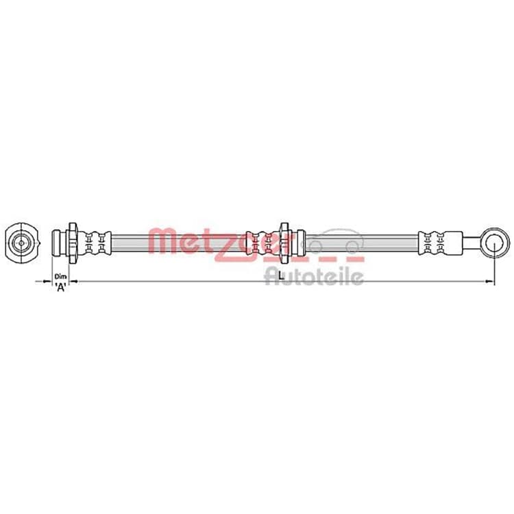 Metzger Bremsschlauch hinten rechts Nissan Almera von METZGER