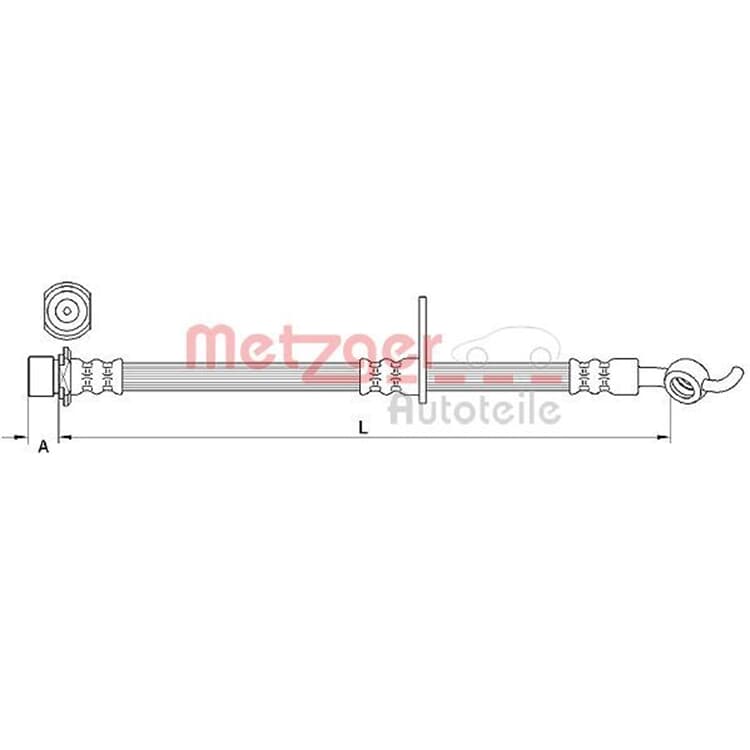 Metzger Bremsschlauch hinten rechts Toyota Avensis Kombi T27 von METZGER