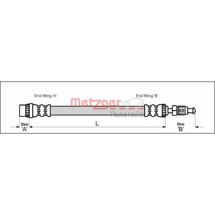 Metzger Bremsschlauch vorne Citroen Fiat Peugeot von METZGER