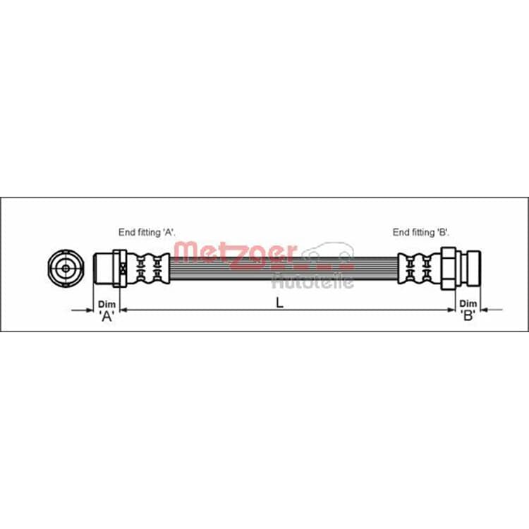 Metzger Bremsschlauch vorne Ford Seat VW von METZGER
