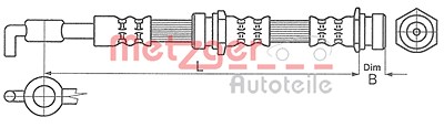 Metzger Bremsschlauch vorne [Hersteller-Nr. 4114062] für Mazda von METZGER