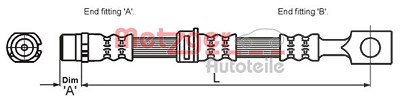 Metzger Bremsschlauch vorne [Hersteller-Nr. 4115194] für Opel von METZGER