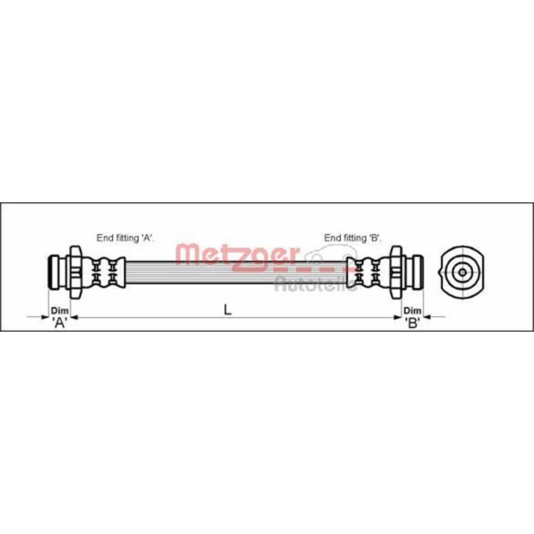 Metzger Bremsschlauch vorne links BMW 5er 7er 8er von METZGER