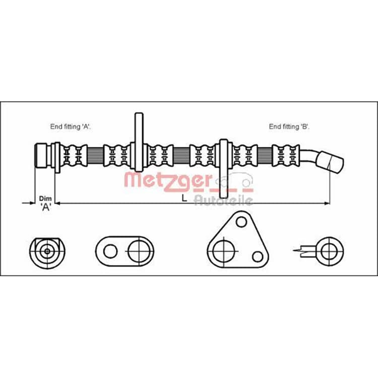 Metzger Bremsschlauch vorne links Honda Civic Crx von METZGER