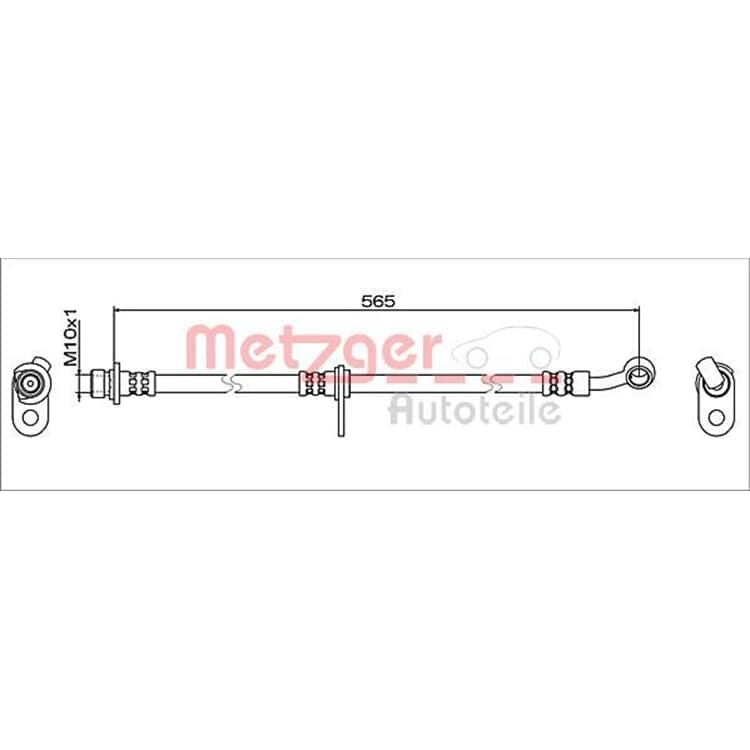 Metzger Bremsschlauch vorne links Honda Civic von METZGER