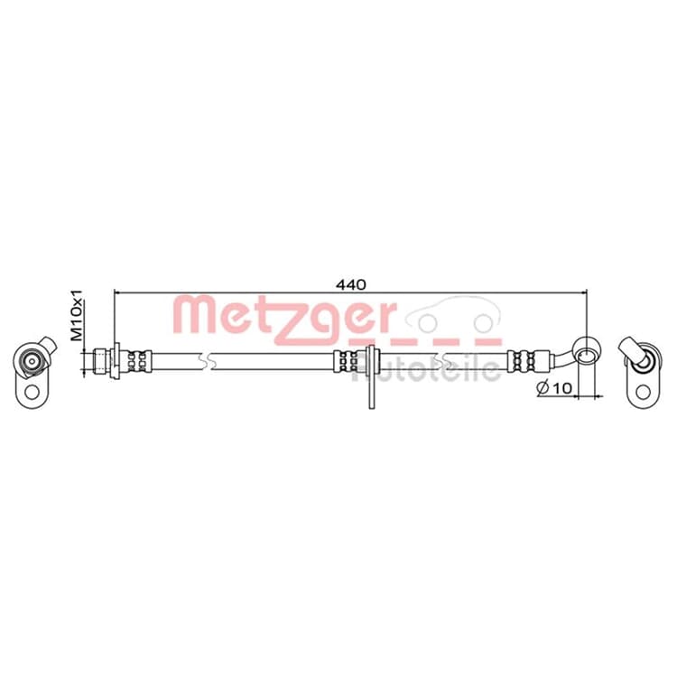 Metzger Bremsschlauch vorne links Honda Cr-V von METZGER