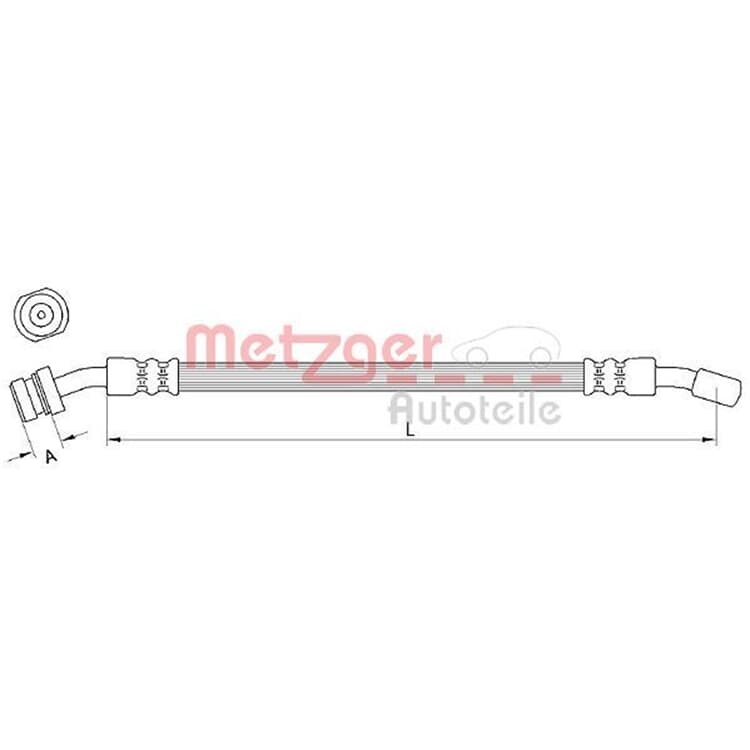 Metzger Bremsschlauch vorne links Hyundai Atos von METZGER