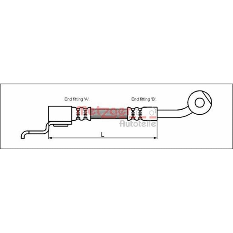 Metzger Bremsschlauch vorne links Jeep Cherokee Grand Wrangler von METZGER