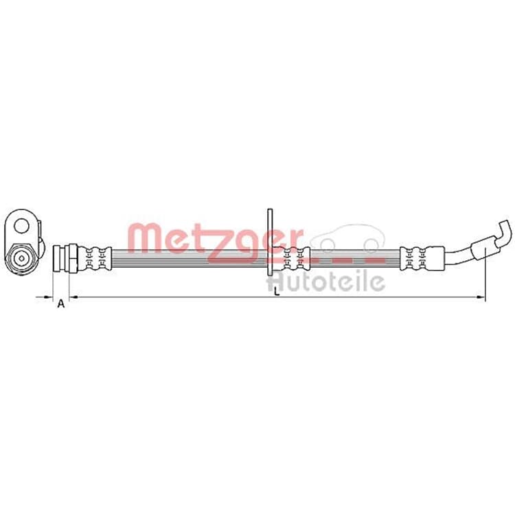 Metzger Bremsschlauch vorne links Mazda 2 von METZGER