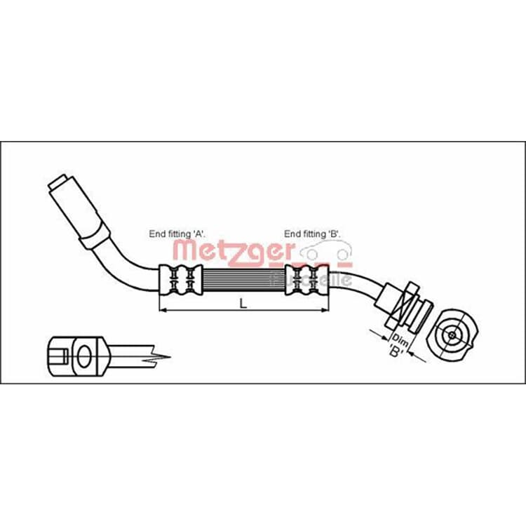 Metzger Bremsschlauch vorne links Nissan Pathfinder Pick Terrano von METZGER