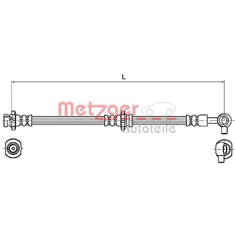 Metzger Bremsschlauch vorne links Nissan X-Trail von METZGER