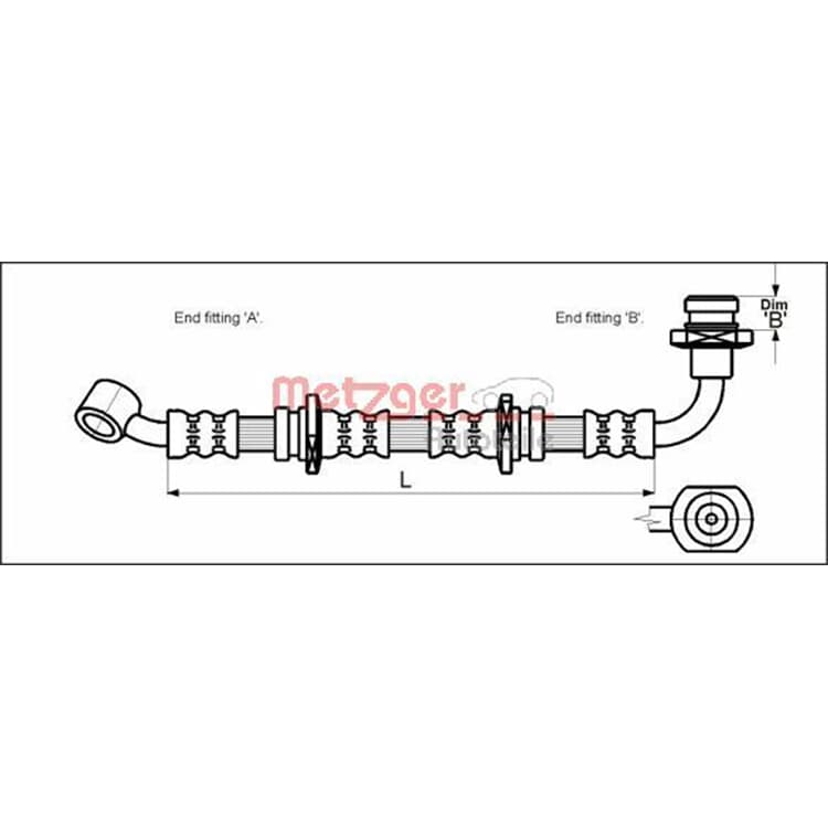 Metzger Bremsschlauch vorne links Suzuki Grand Vitara X-90 von METZGER