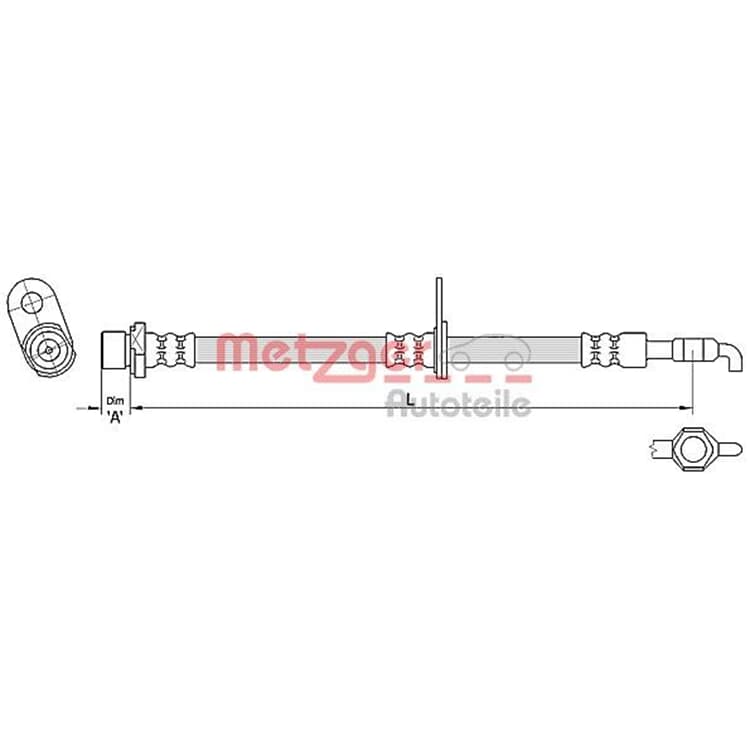 Metzger Bremsschlauch vorne links Toyota Avensis Corolla von METZGER