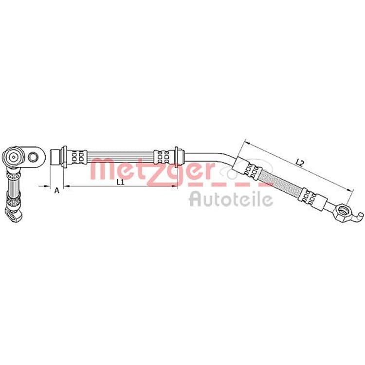 Metzger Bremsschlauch vorne links Toyota Yaris P9 von METZGER