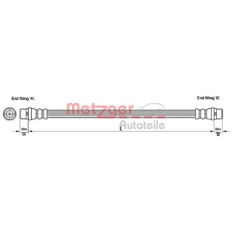 Metzger Bremsschlauch vorne rechts Audi A6 4F von METZGER