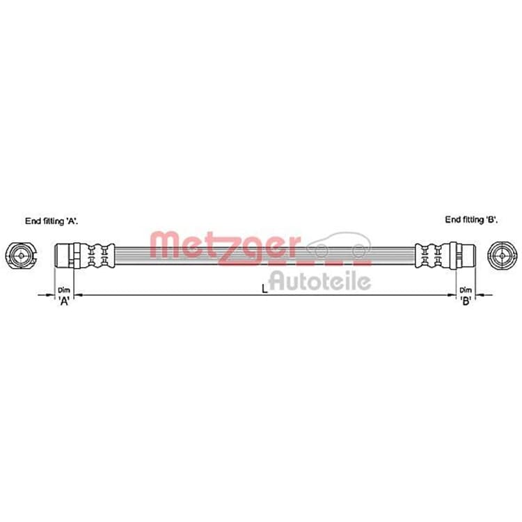 Metzger Bremsschlauch vorne rechts Audi A8 von METZGER