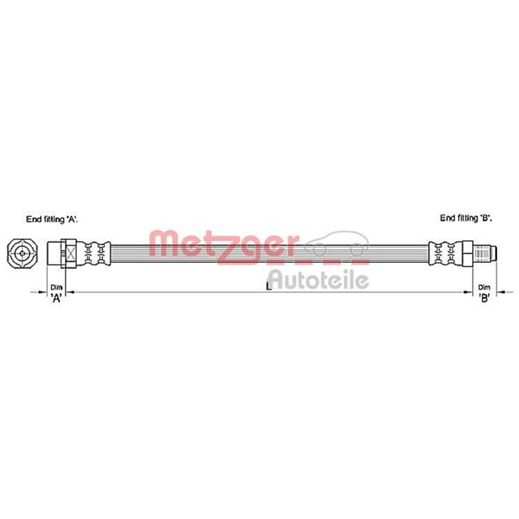 Metzger Bremsschlauch vorne rechts BMW 5er 6er von METZGER