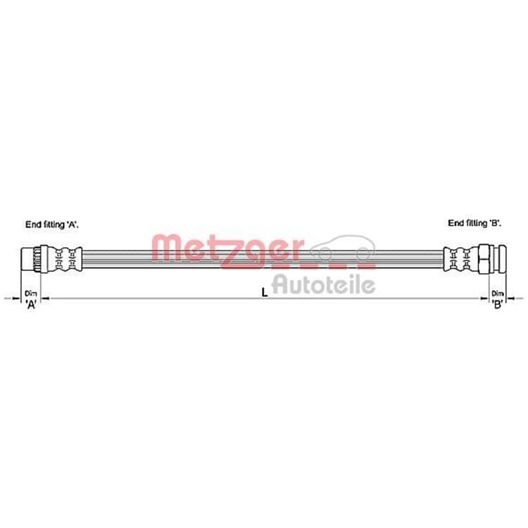 Metzger Bremsschlauch vorne rechts Citroen Berlingo C4 Ds5 Peugeot 5008 Partner von METZGER