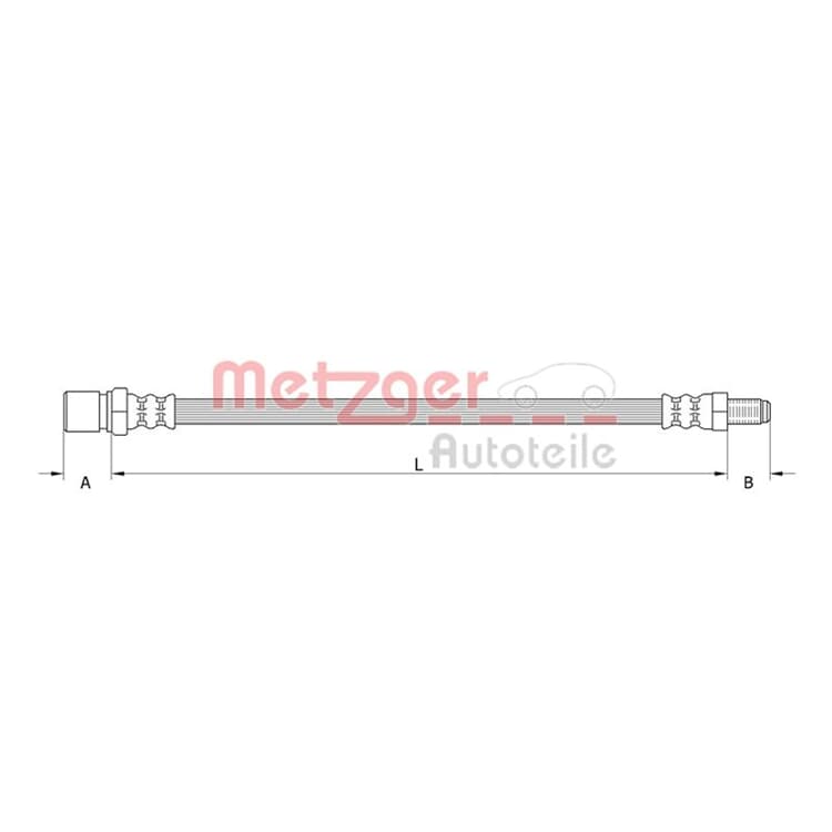 Metzger Bremsschlauch vorne rechts Citroen C25 Fiat Ducato Peugeot J5 Smart Fortwo von METZGER