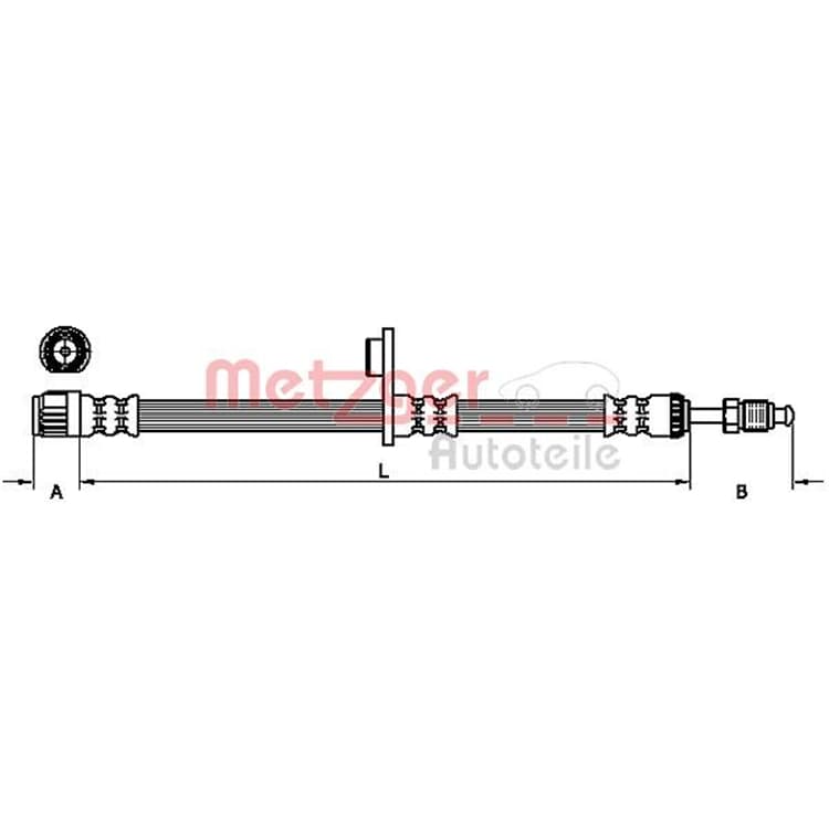 Metzger Bremsschlauch vorne rechts Citroen C3 Peugeot 2008 207 207/207+ 208 von METZGER