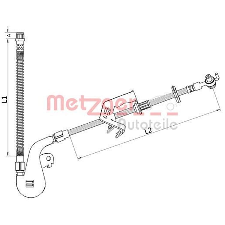 Metzger Bremsschlauch vorne rechts Citroen C5 C6 Peugeot 407 von METZGER