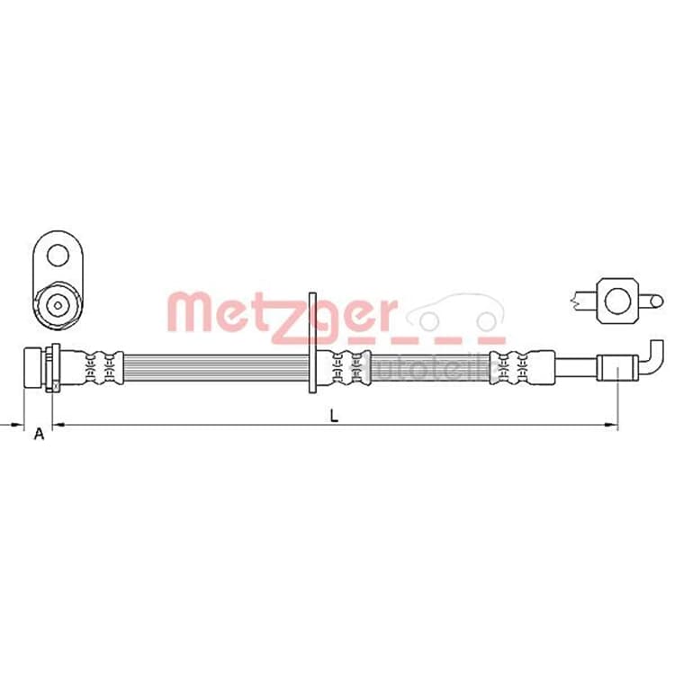 Metzger Bremsschlauch vorne rechts Ford B-Max Fiesta von METZGER