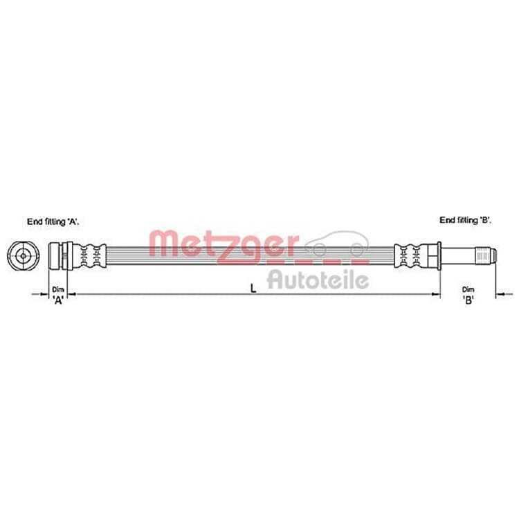 Metzger Bremsschlauch vorne rechts Ford C-Max Focus von METZGER