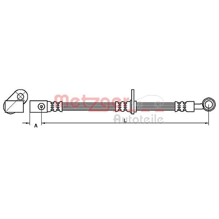 Metzger Bremsschlauch vorne rechts Honda Civic von METZGER