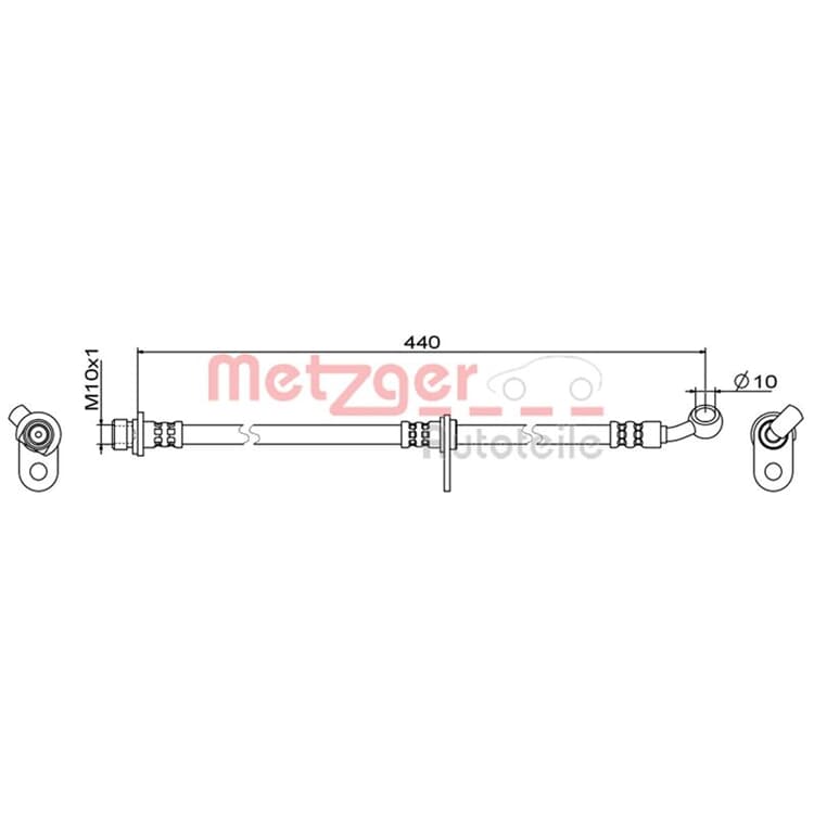 Metzger Bremsschlauch vorne rechts Honda Cr-V von METZGER