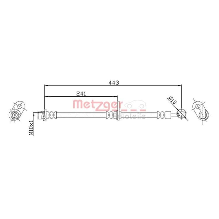 Metzger Bremsschlauch vorne rechts Honda Cr-V von METZGER