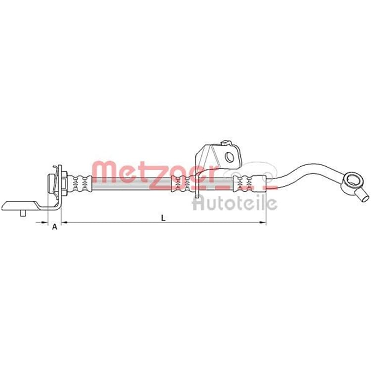 Metzger Bremsschlauch vorne rechts Hyundai Ix35 Kia Sportage von METZGER